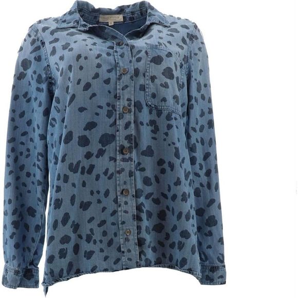 Side Stitch women Regular TENCERA button Front tunic Black dot shirt - Picture 3 of 6